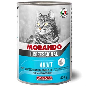Morando Pate Beyaz Balıklı Karidesli Kedi Konservesi 400 Gr