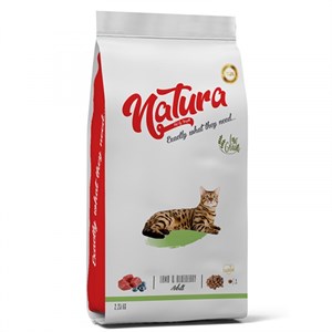 Natura Kuzulu ve Yaban Mersinli Düşük Tahıllı Yetişkin Kedi Maması 2,25kg
