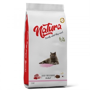 Natura Tavuklu Hindili ve Yaban Mersinli Kısırlaştırılmış Kedi Maması 2,25kg