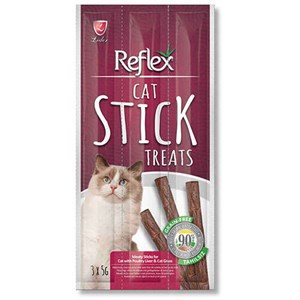 Reflex Cat Stick Kümes Hayvanlı ve Ciğerli Tahılsız Kedi Ödül Çubukları 5 Gr x 3 Stick