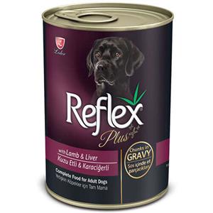 Reflex Plus Kuzu Etli ve Karaciğerli Köpek Soslu Konserve 400 Gr