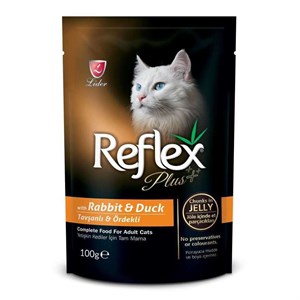 Reflex Plus Pouch Jelly Tavşan ve Ördekli Jöleli Kedi Yaş Maması 100 Gr