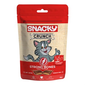Snacky Crunchy Tavuklu ve Peynirli Kedi Ödülü Strong Bones 60 gr