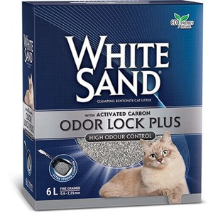 White Sand Odour Look Plus Cat Litter Aktiv Karbonlu Kedi Kumu 6Lt