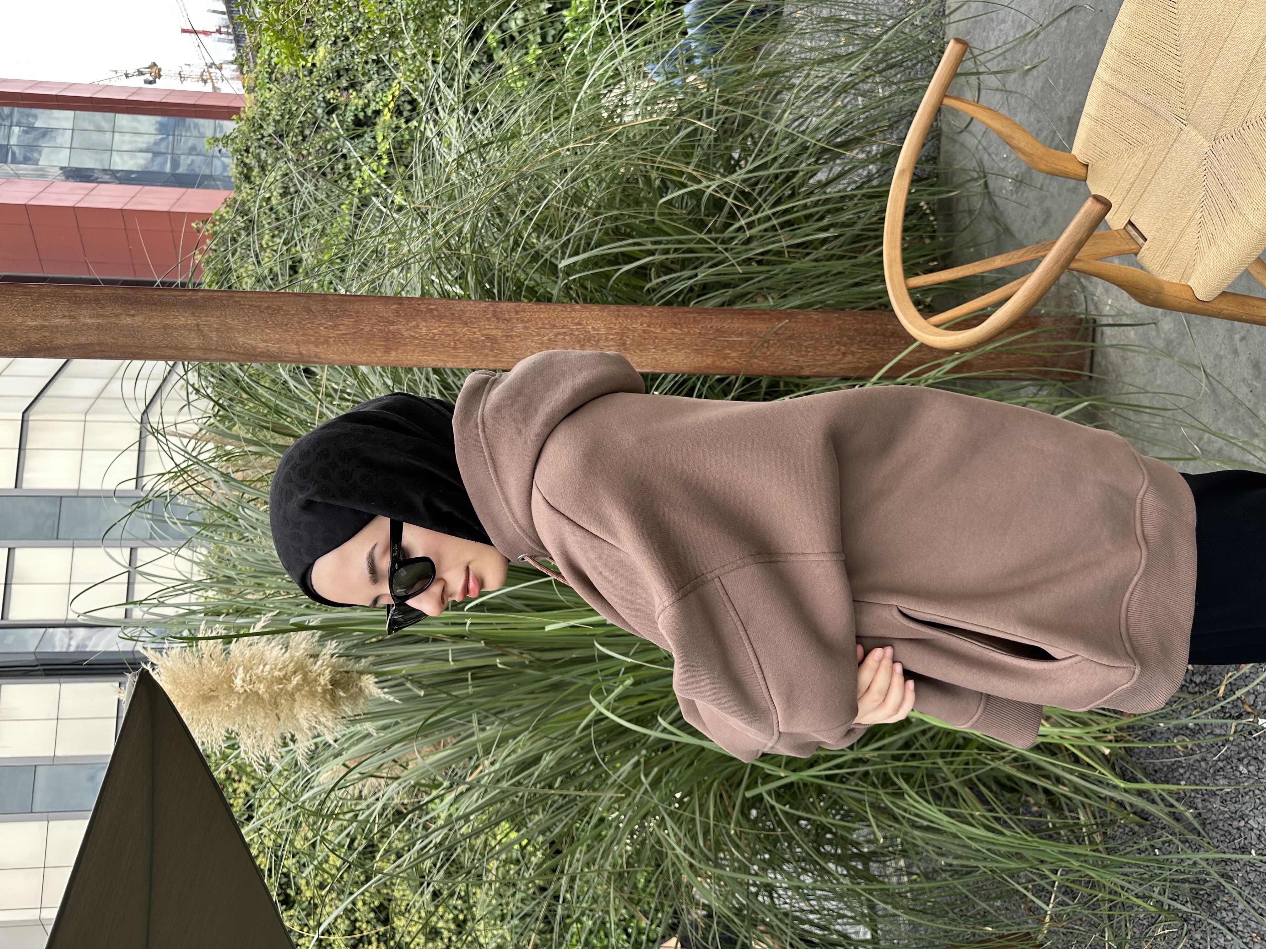 3 İplik Sweatshirt Kahve