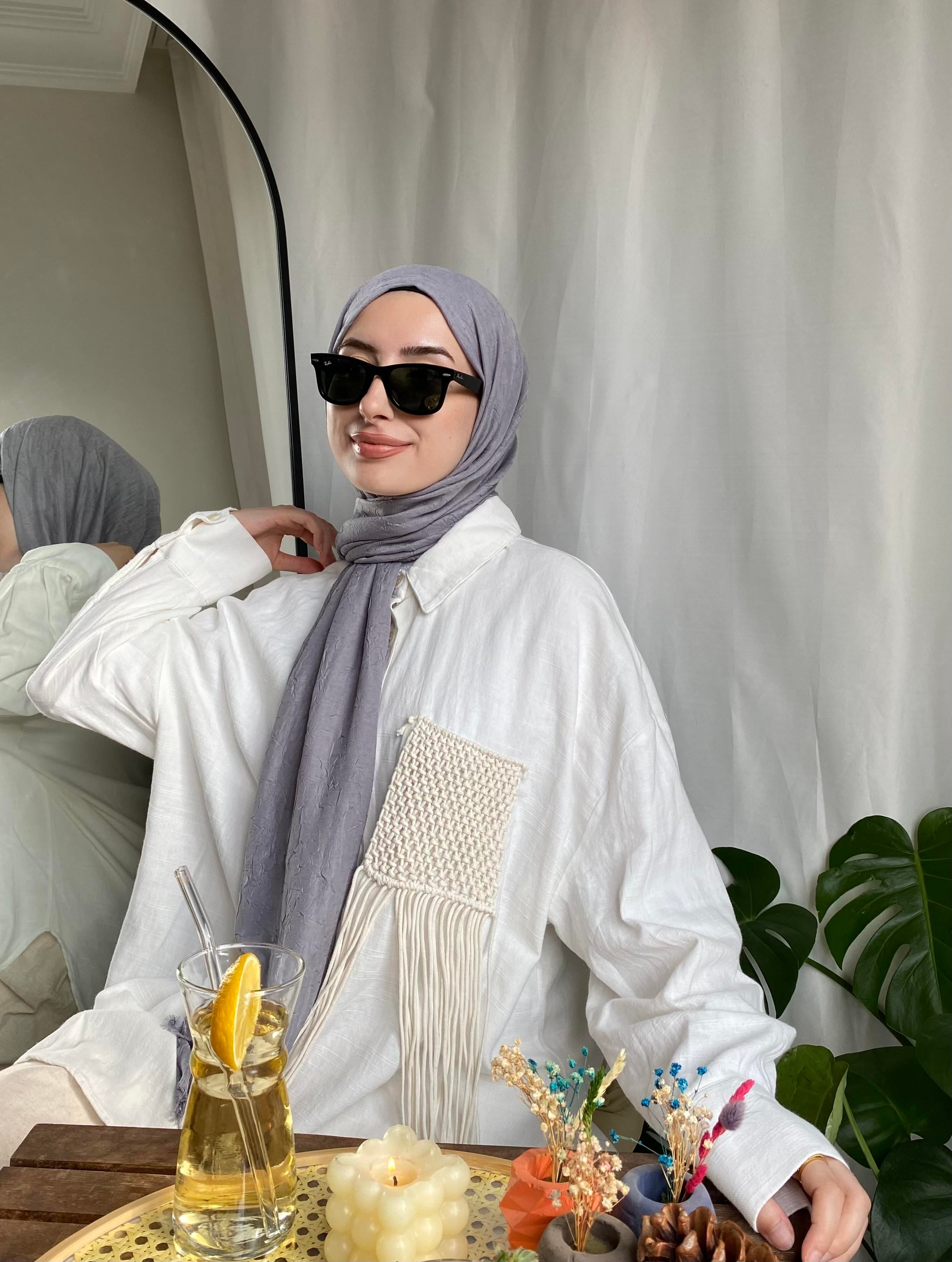 Gri Bambu Şal