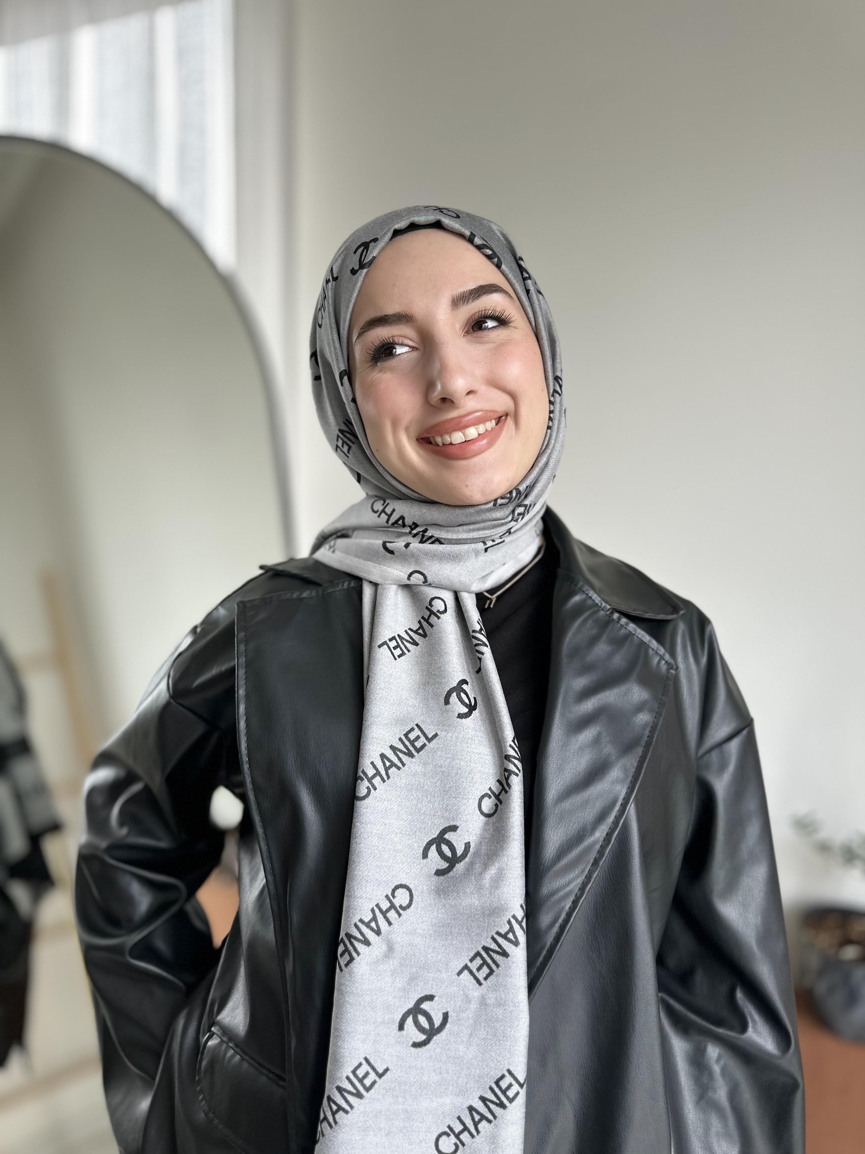 Gri Chanel Kaşmir Şal