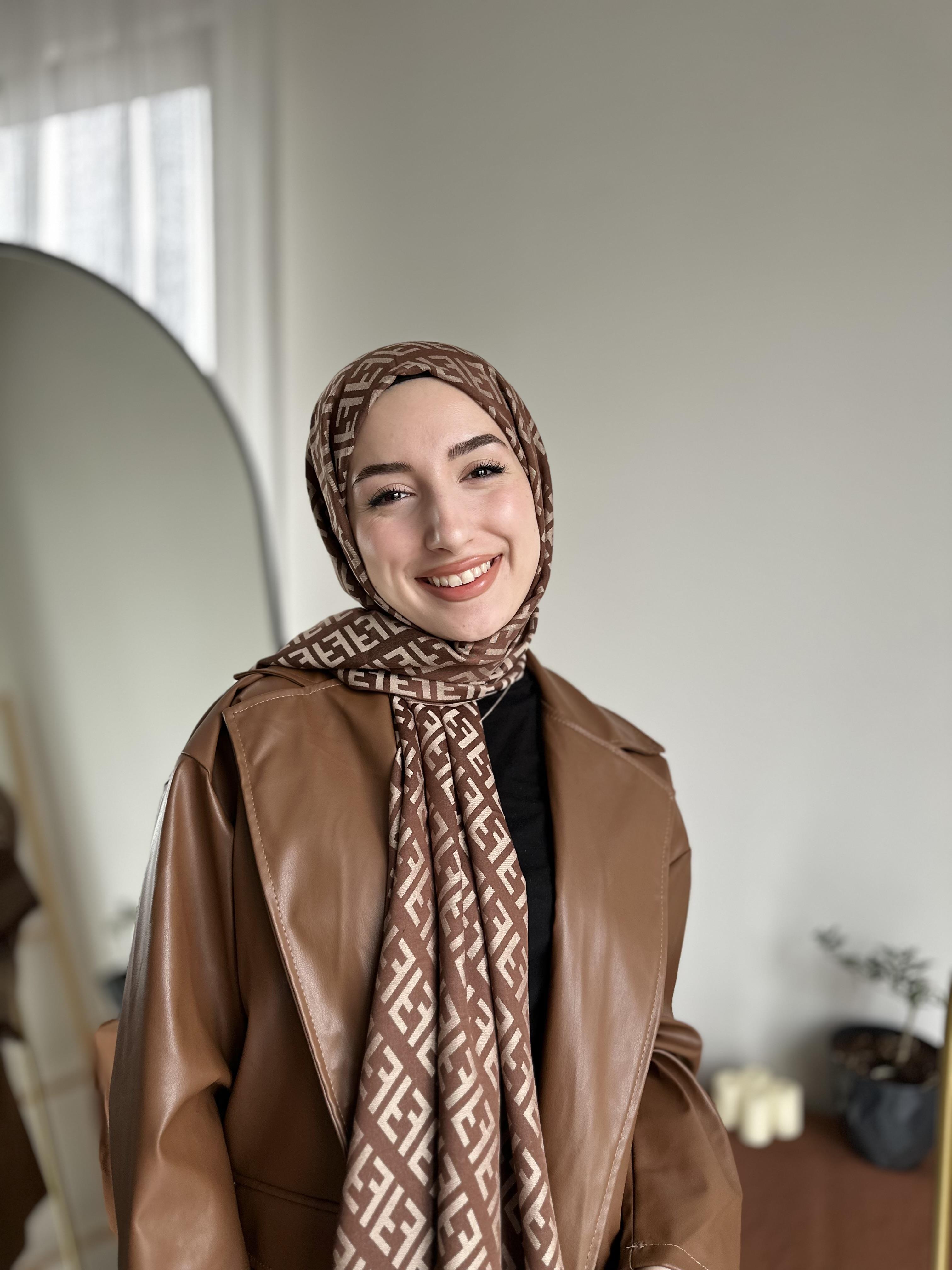 Kahve F Desen Kaşmir Şal