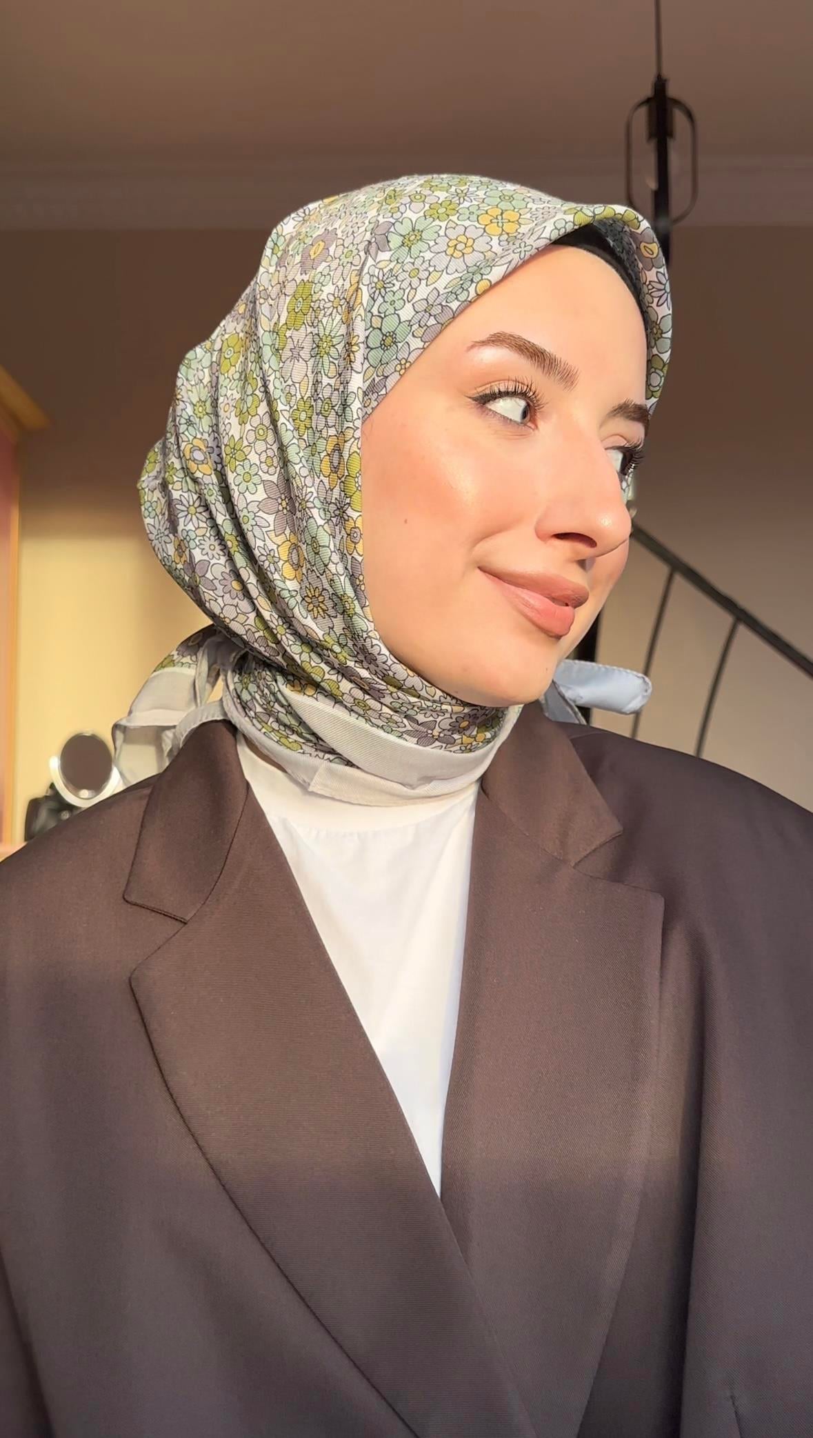 Olive Minial Desen Eşarp