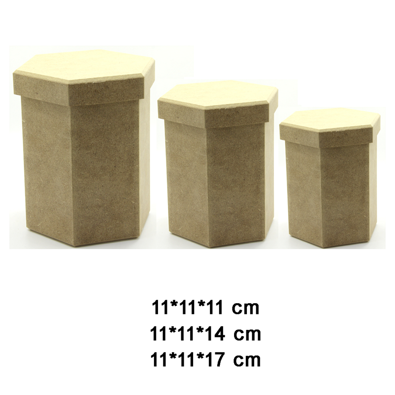 MDF OBJE- ALTIGEN KAPAKLI 3 LÜ KUTU