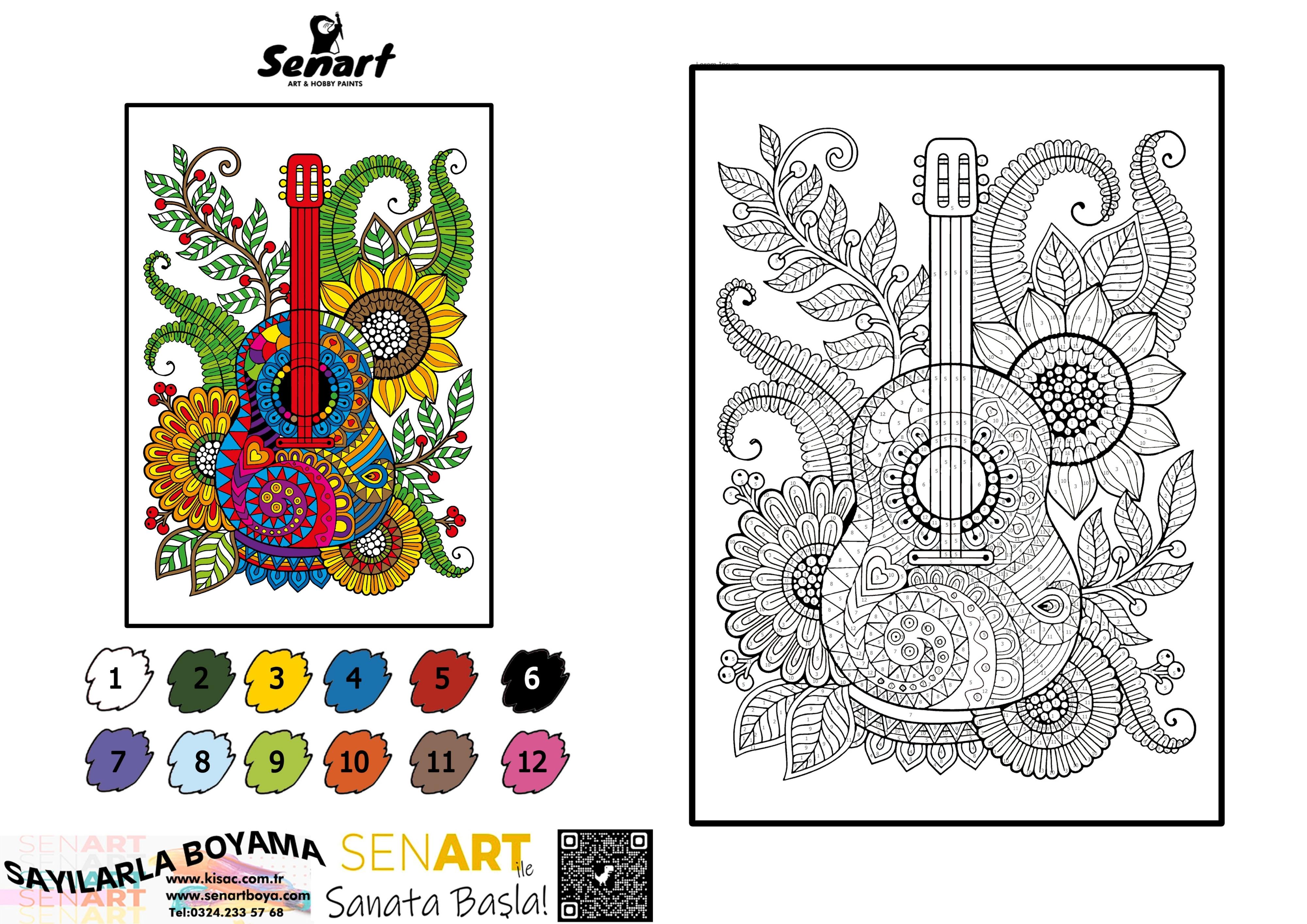 SENART SAYILARLA BOYAMA SETİ 012 ARABALAR 35*50