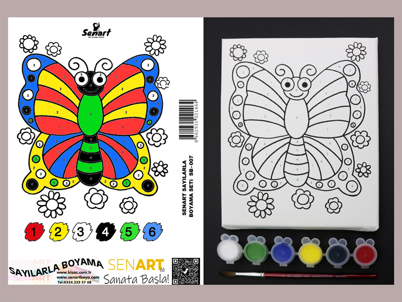 SENART SAYILARLA BOYAMA SETi SB- 007 KELEBEK