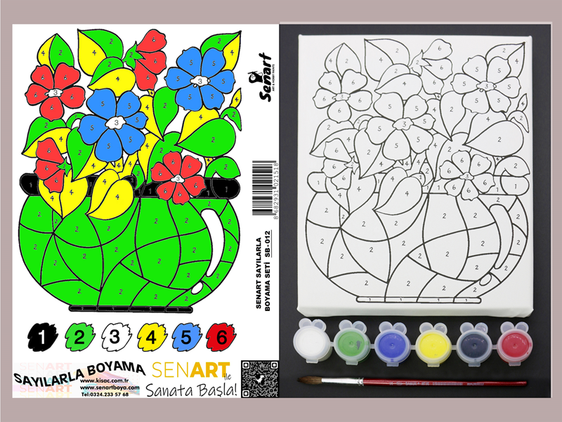 SENART SAYILARLA BOYAMA SETİ SB- 012 SAKSIDA ÇİÇEK