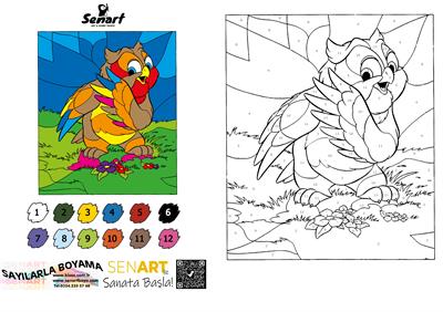 SENART SAYILARLA BOYAMA SETİ 003 BAYKUŞ  35*50
