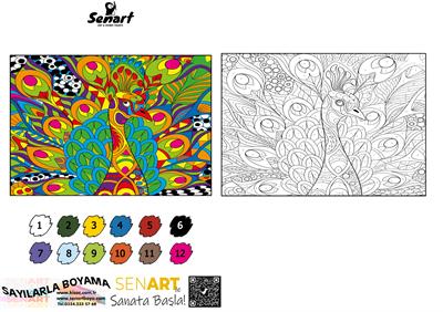 SENART SAYILARLA BOYAMA SETİ 007 TAVUSKUŞU 35*50