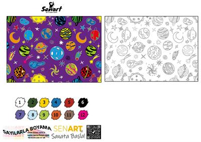 SENART SAYILARLA BOYAMA SETİ 008 GEZEGEN 35*50