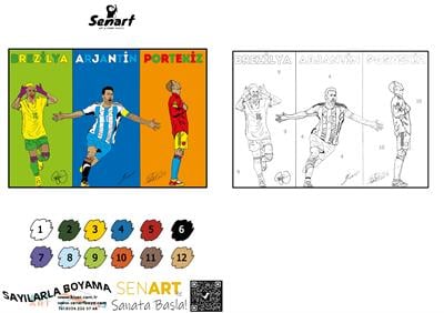 SENART SAYILARLA BOYAMA SETİ 010 FUTBOLCULAR 35*50