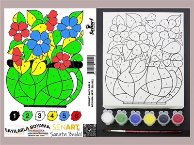 SENART SAYILARLA BOYAMA SETİ SB- 012 SAKSIDA ÇİÇEK