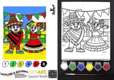 SENART SAYILARLA BOYAMA SETİ SB- 018 MEKSİKA EĞLEN