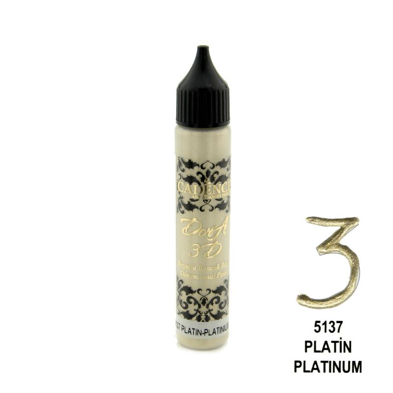 3D DORA BONCUK BOYA 5137 PLATİN 25ML