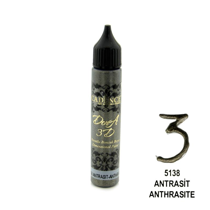 3D DORA BONCUK BOYA 5138 ANTRASİT 25ML