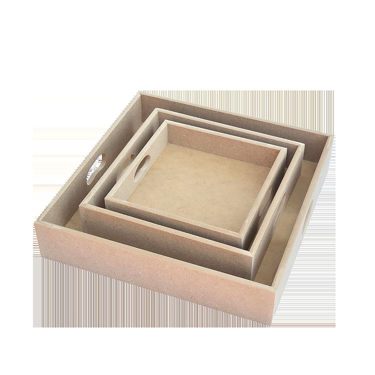 MDF OBJE- 25*25 KARE TEPSİ