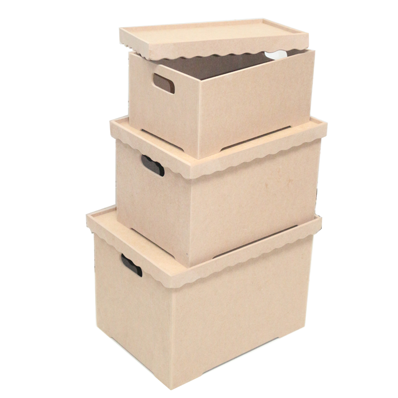 MDF OBJE- DİKDÖRTGEN KAPAKLI KOVA KUTU ORTA