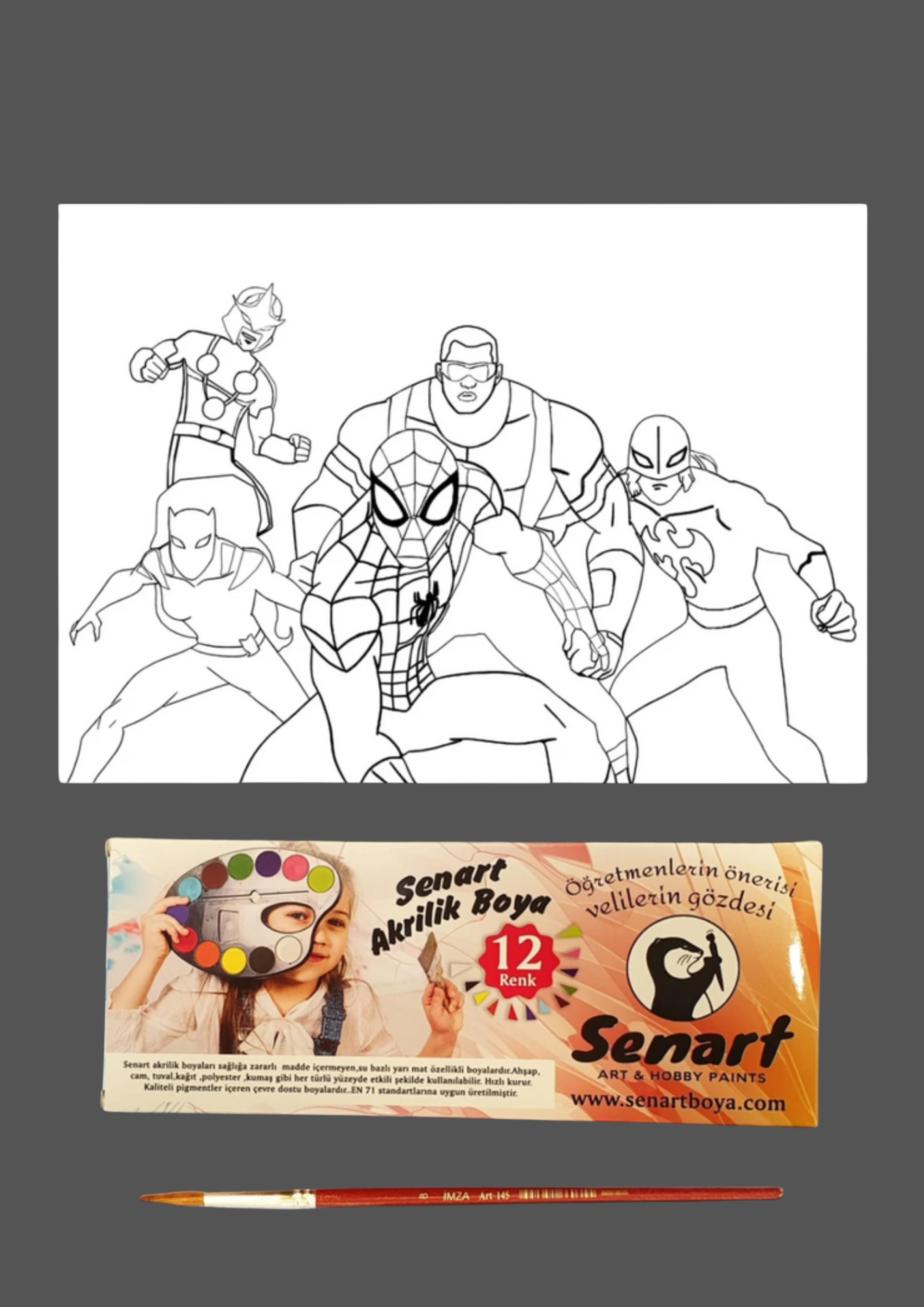 SENART DÜŞLE BOYAMA SETİ 06 ÖRÜMCEK ADAM 35*50