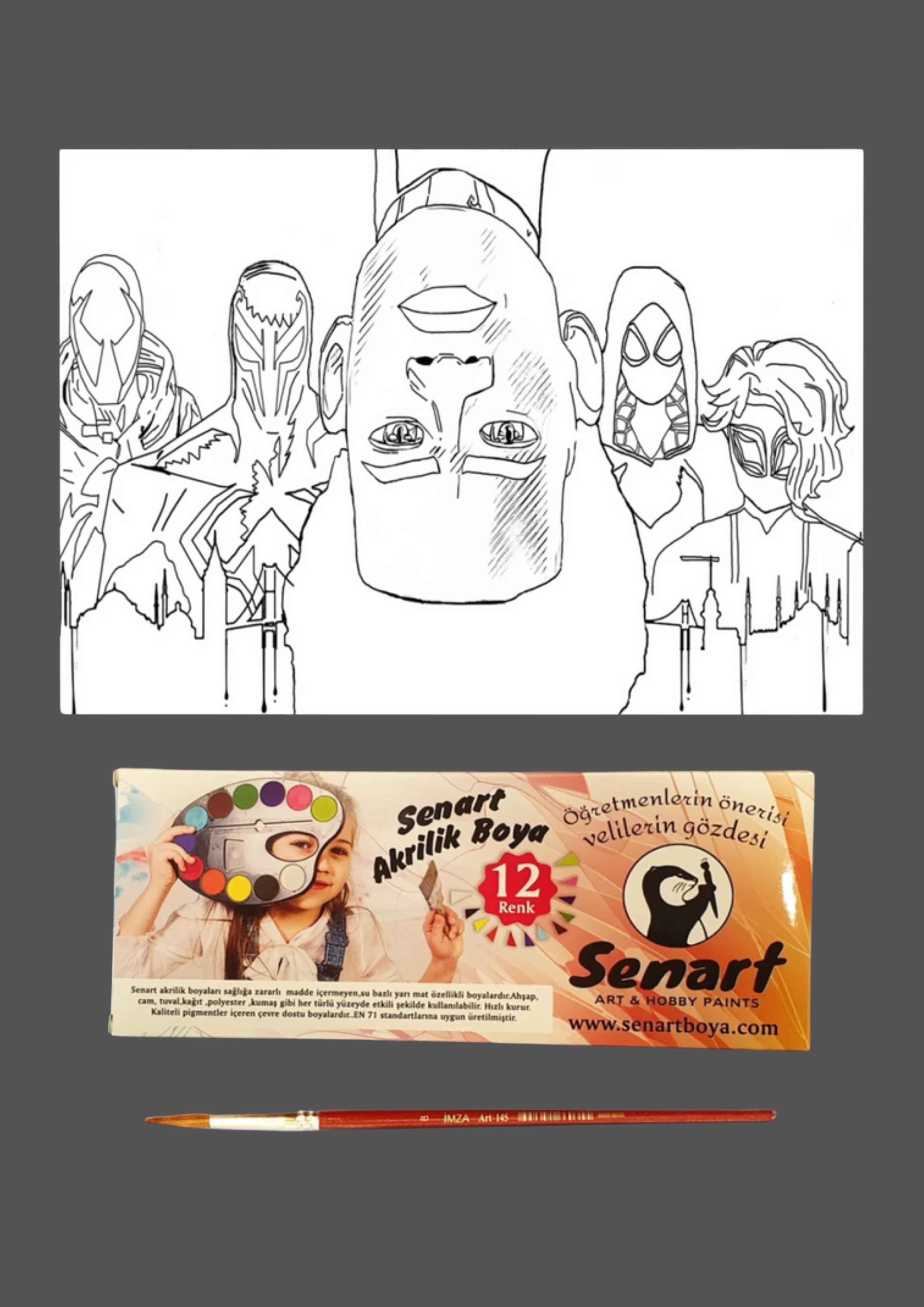 SENART DÜŞLE BOYAMA SETİ 07 ÖRÜMCEK TAKIM35*50