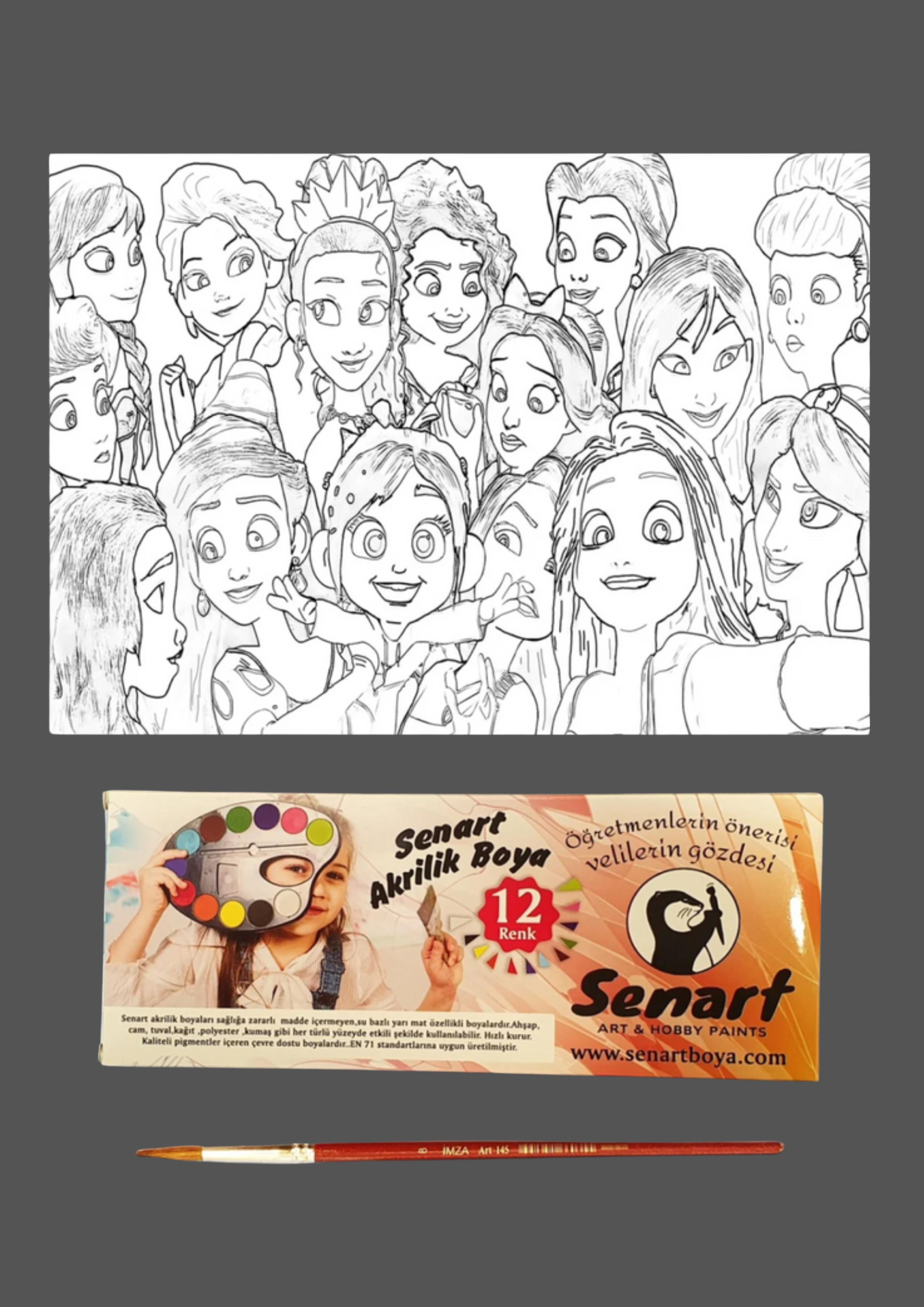 SENART DÜŞLE BOYAMA SETİ 08 PRENSESLER 35*50