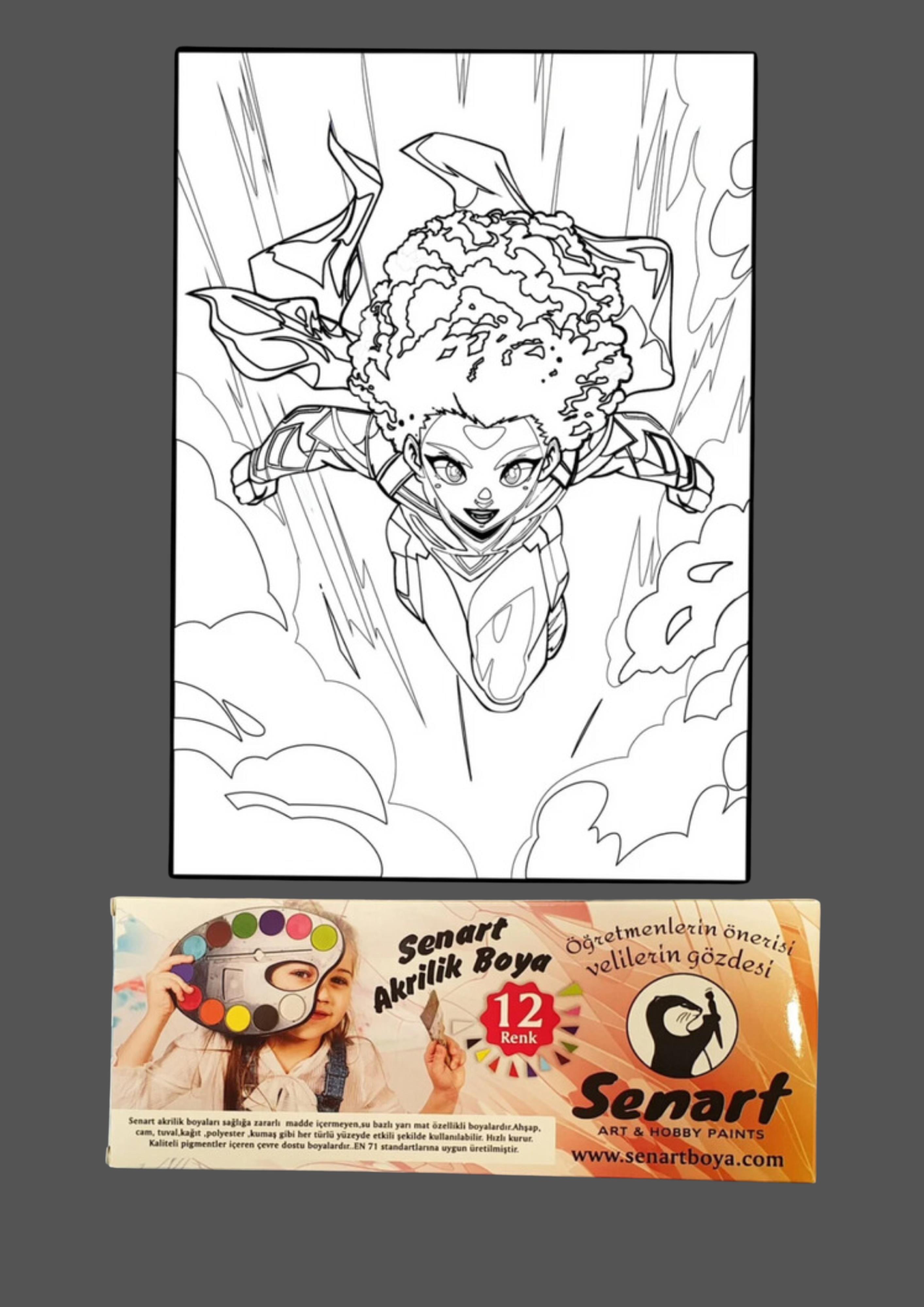 SENART DÜŞLE BOYAMA SETİ 09 SÜPER KIZ 35*50