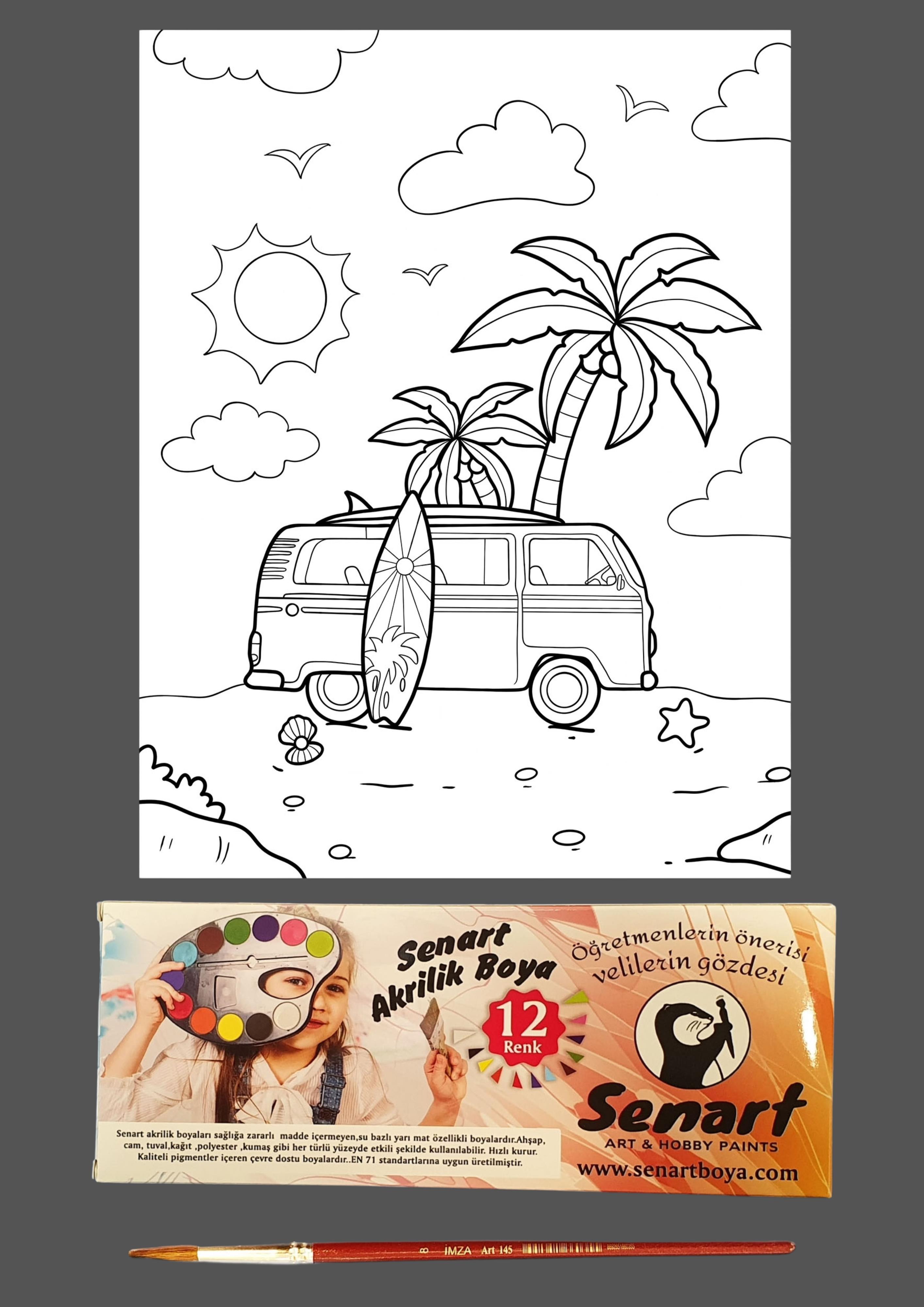 SENART DÜŞLE BOYAMA SETİ 19 M.HİPPİ ARAÇ 35*50