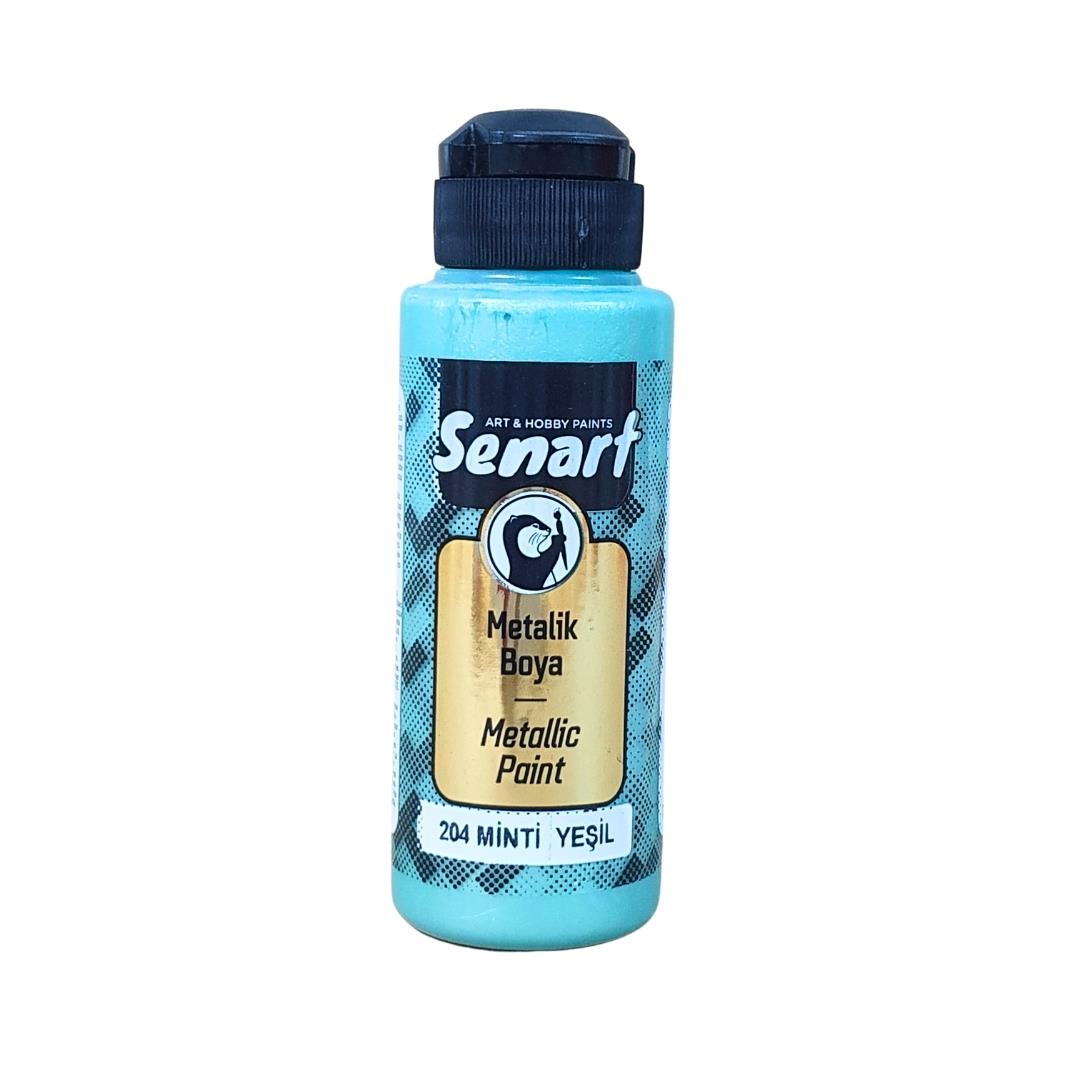SENART METALİK SEDEFLİ BOYA 204 MİNT YEŞİLİ  120ML