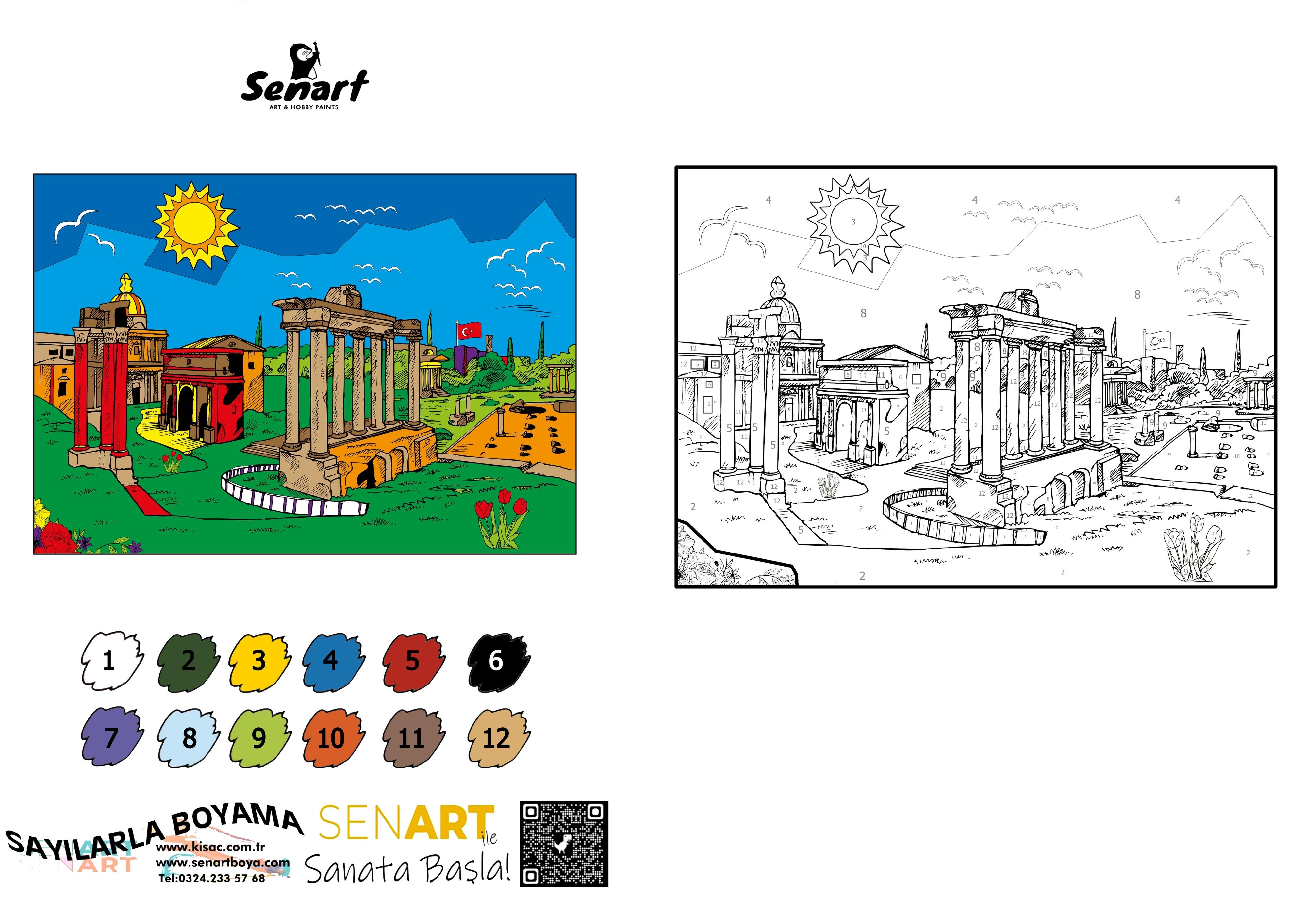 SENART SAYILARLA BOYAMA SETİ 001 ANTİK KENT 35*50