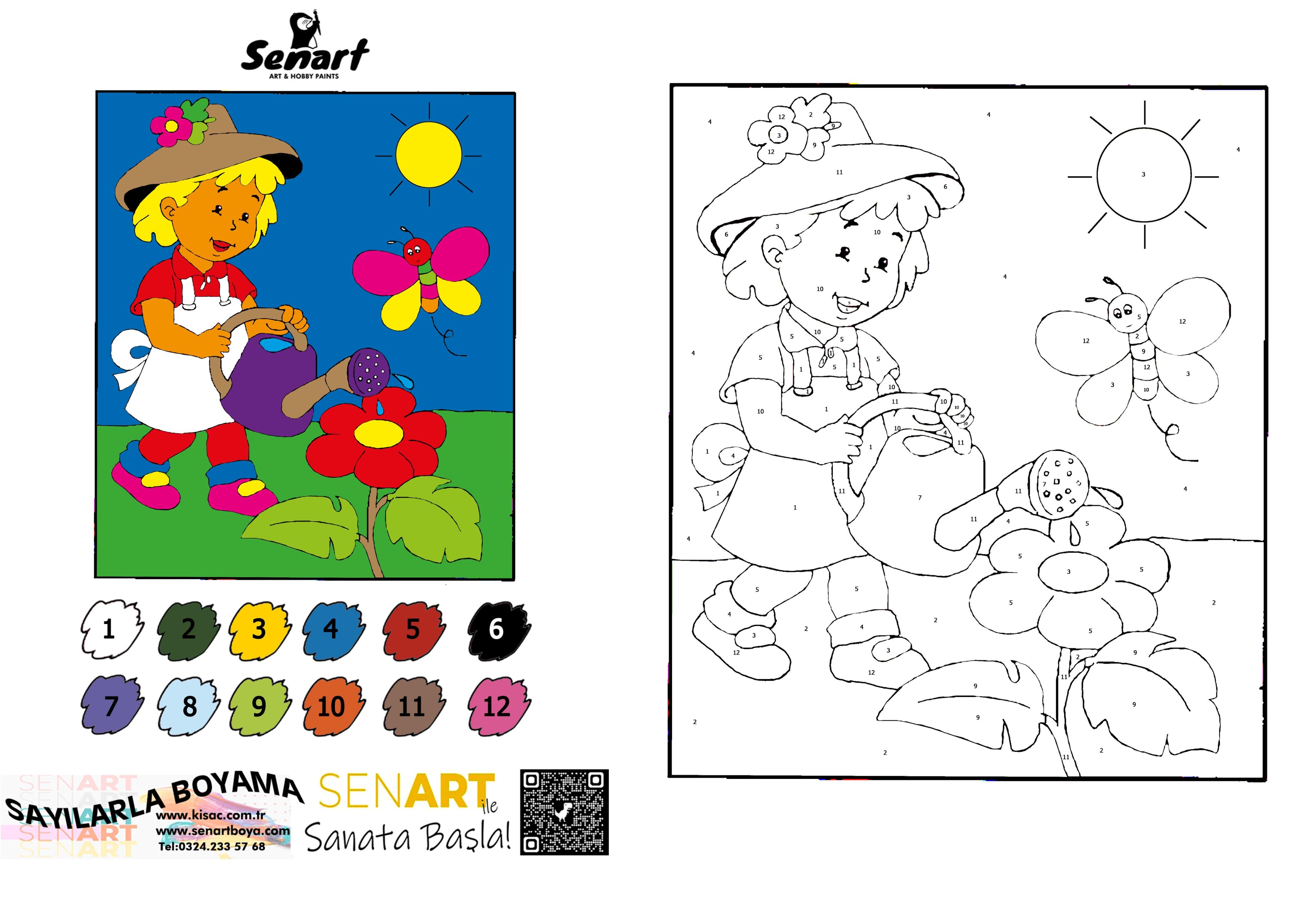 SENART SAYILARLA BOYAMA SETİ 004 Ç.SUL KIZ 35*50