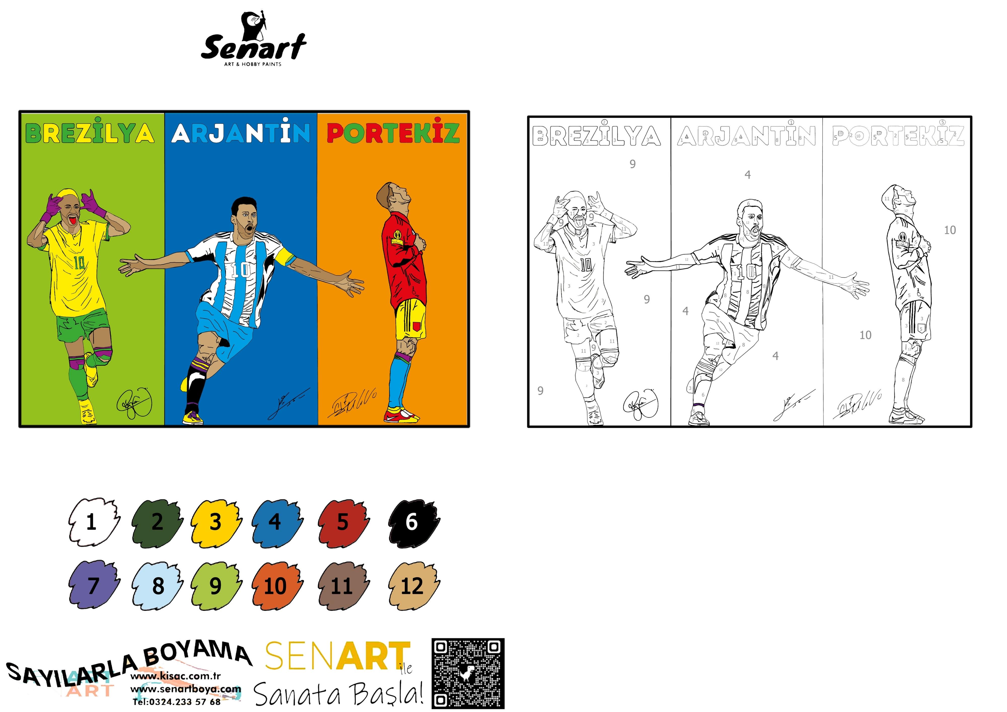 SENART SAYILARLA BOYAMA SETİ 010 FUTBOLCULAR 35*50