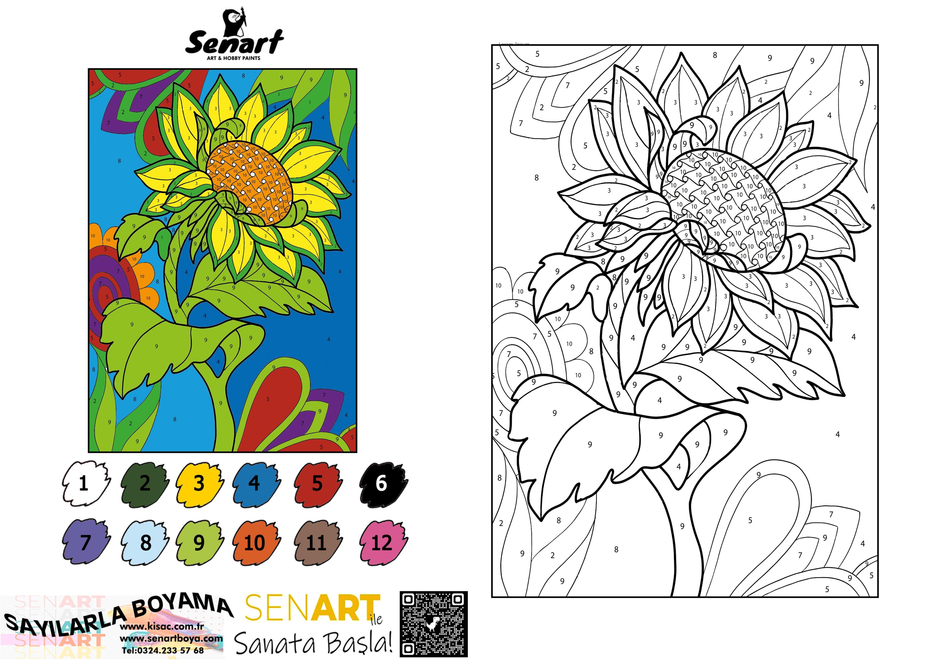 SENART SAYILARLA BOYAMA SETİ 016 AYÇİÇEĞİ 35*50