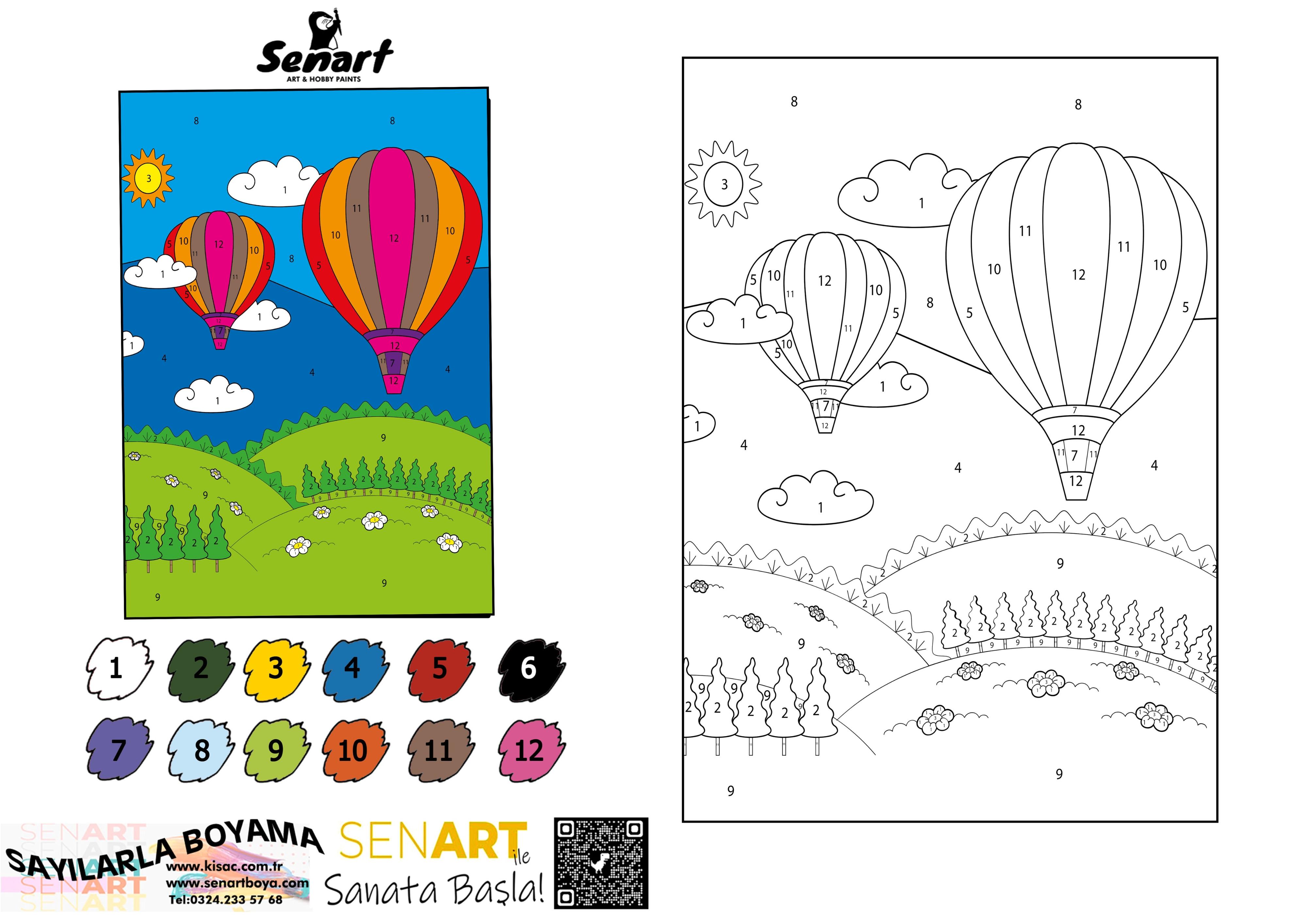 SENART SAYILARLA BOYAMA SETİ 018 BALON 35*50