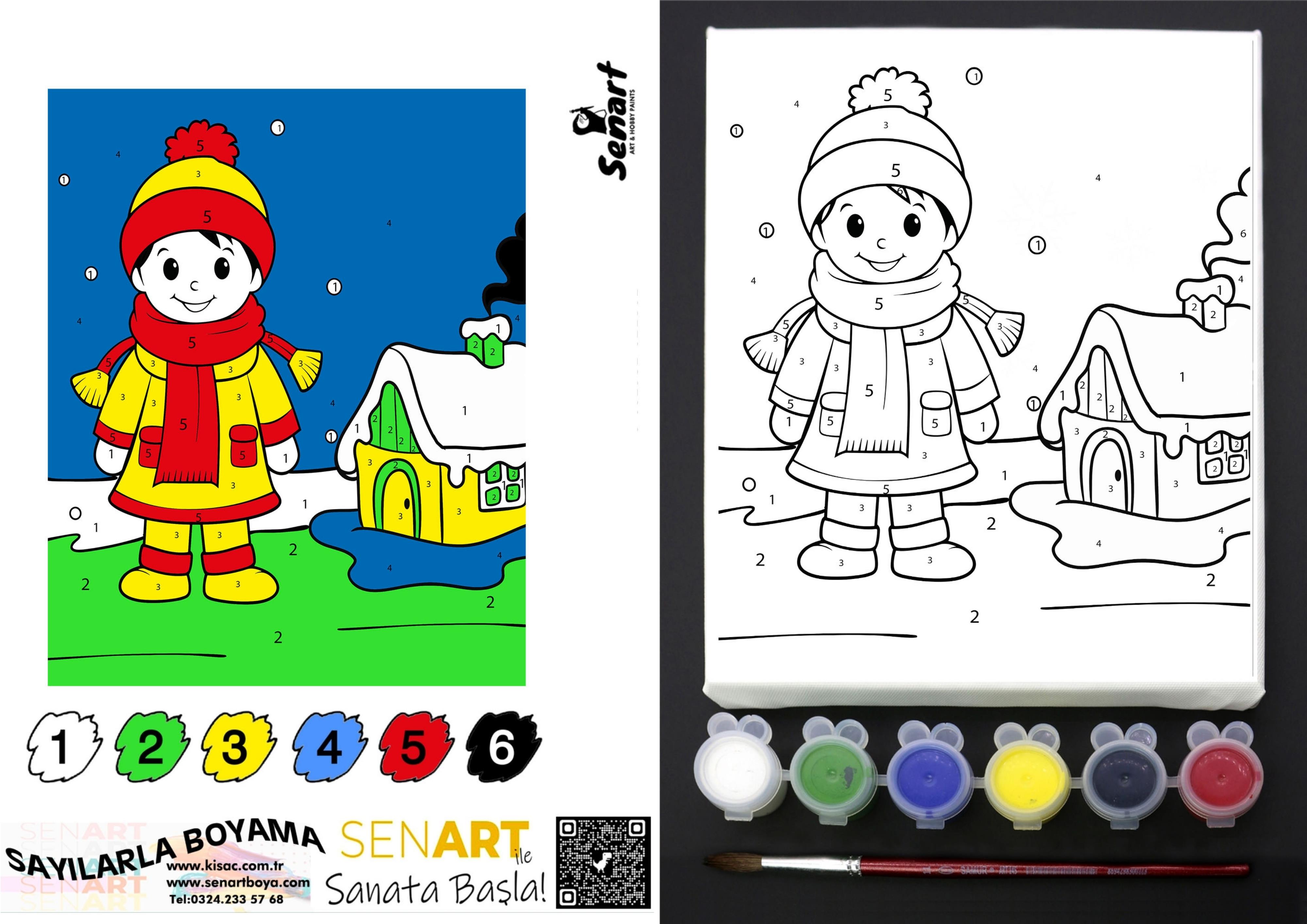 SENART SAYILARLA BOYAMA SETİ SB- 016 KIŞ EV ÇOCUK