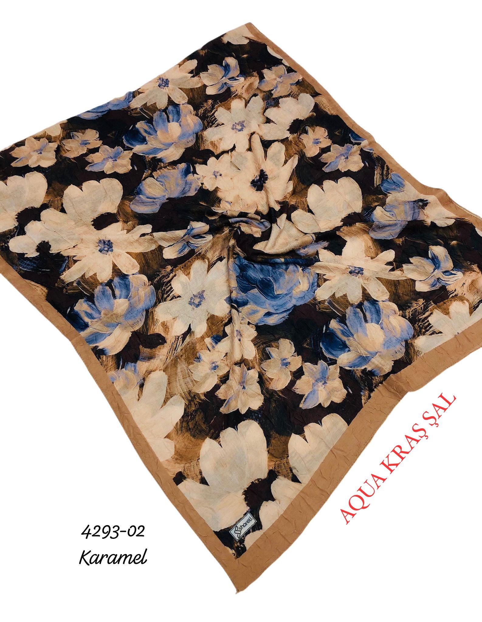 4293 Desenli Bambu (Aqua) Kraş Şal