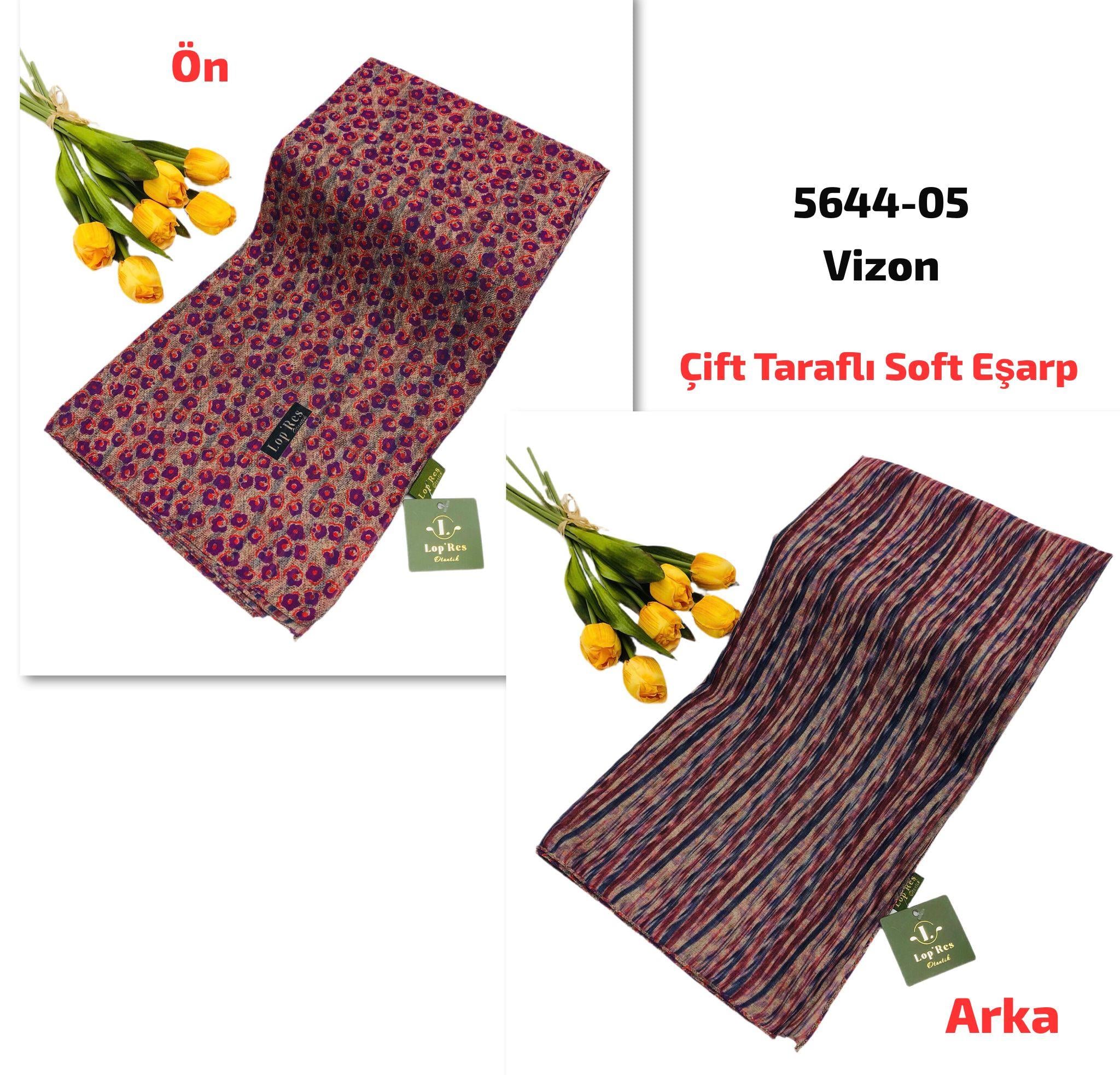 5644 Lop'Res Çift Taraflı Soft Eşarp