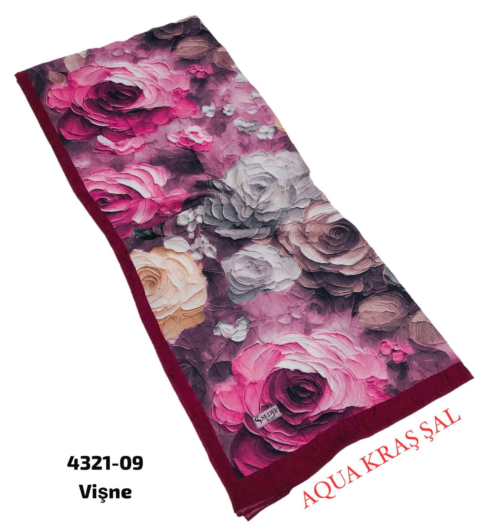 Aqua Kraş Desenli Bambu Kraş Şal Lüx