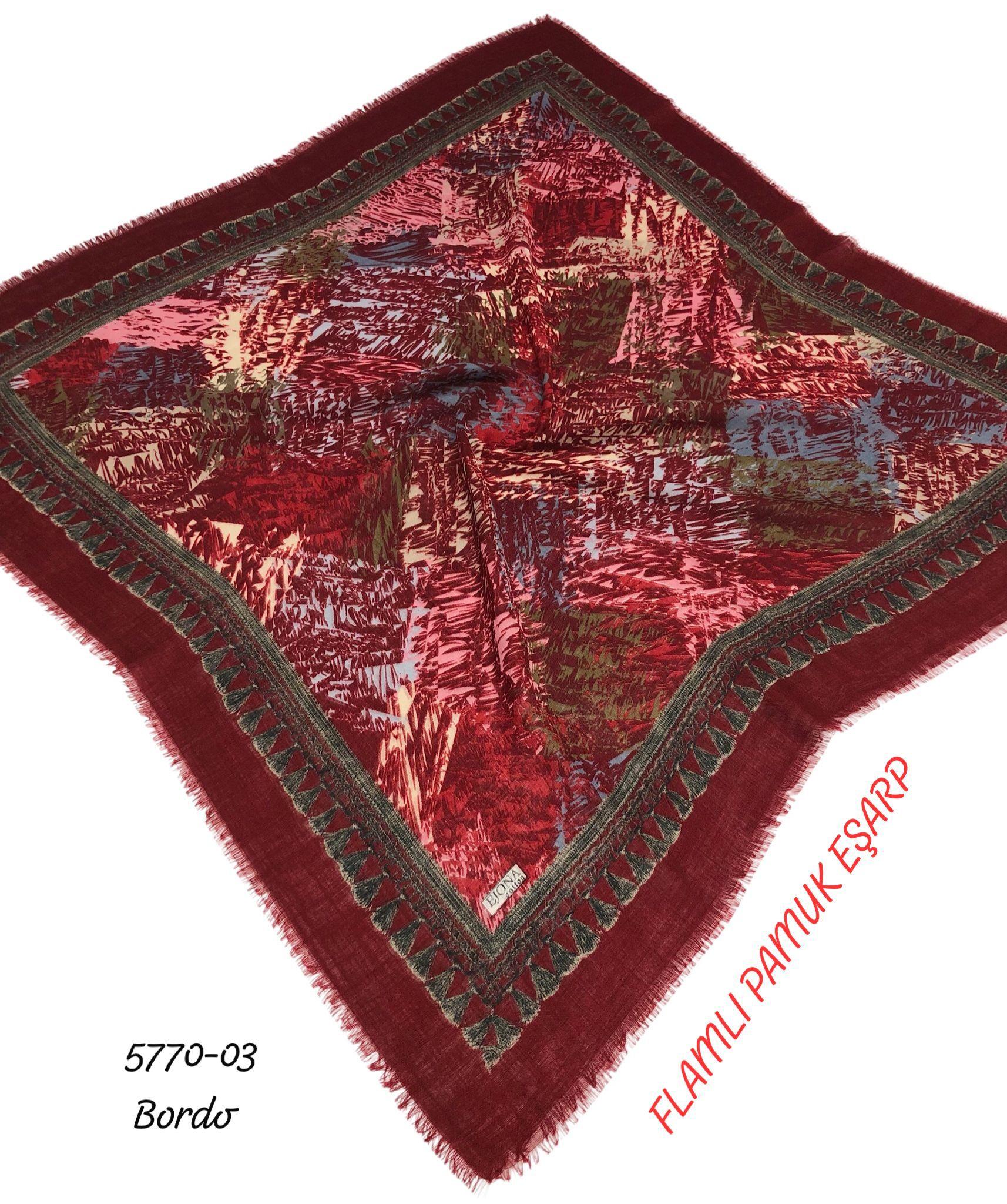 Flamlı Pamuk Eşarp