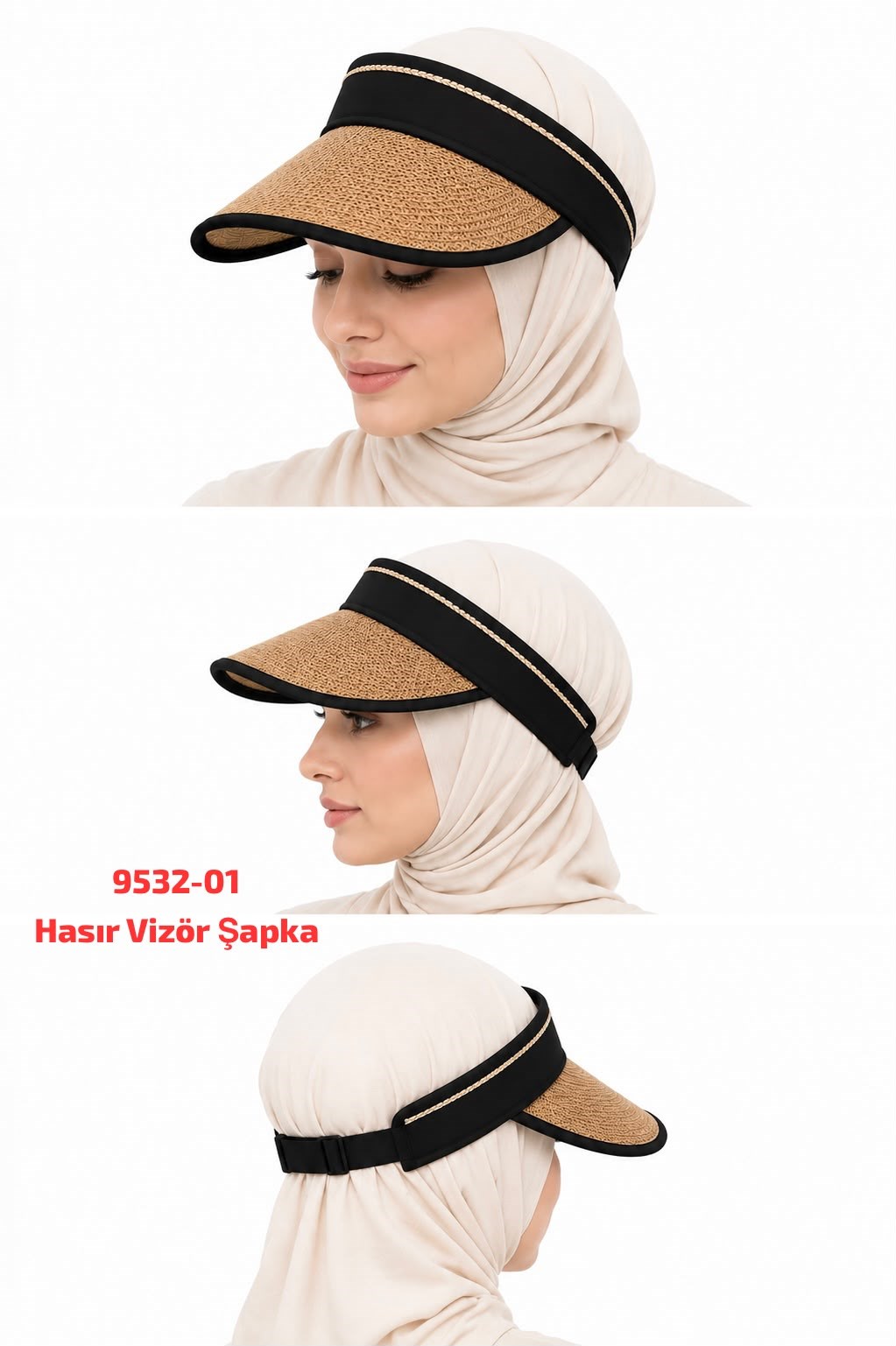 Hasır Vizör Şapka