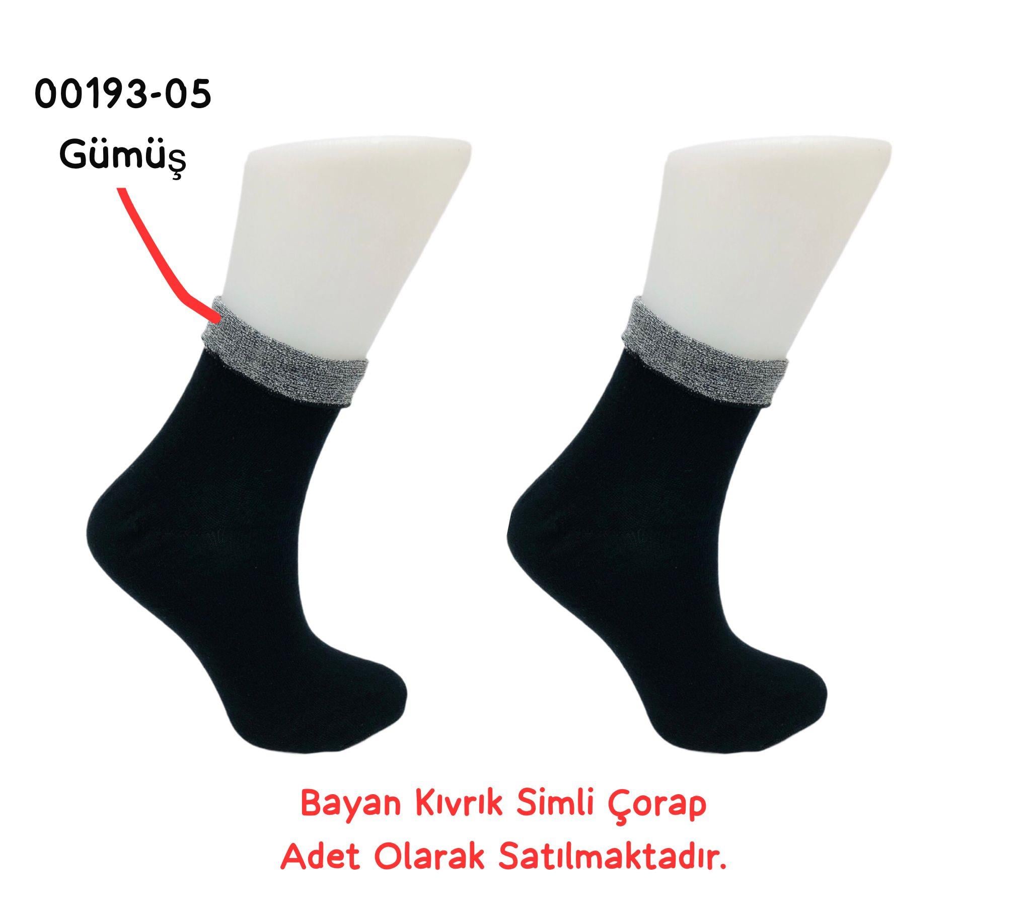 Kıvrık Simli Çorap