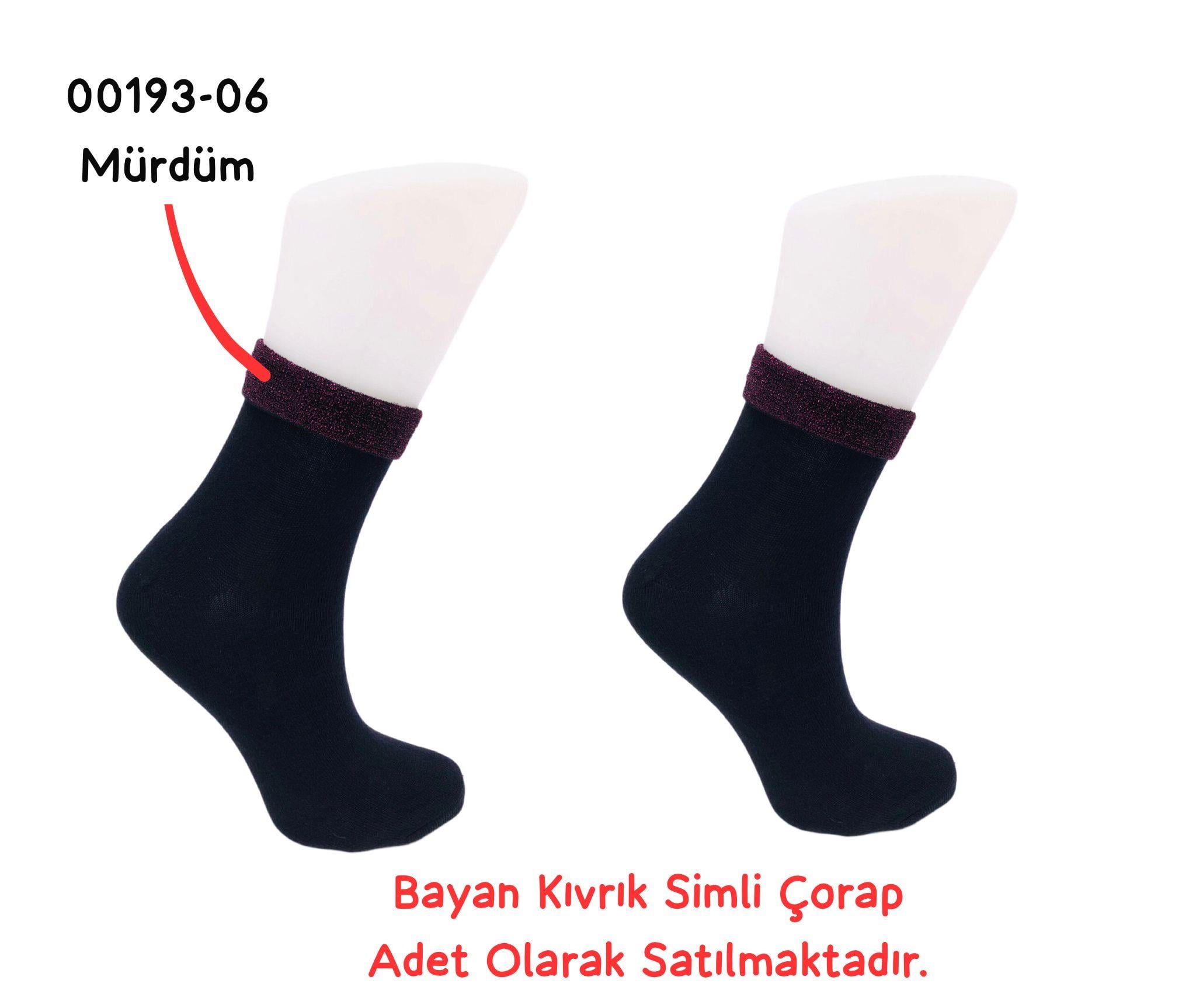 Kıvrık Simli Çorap