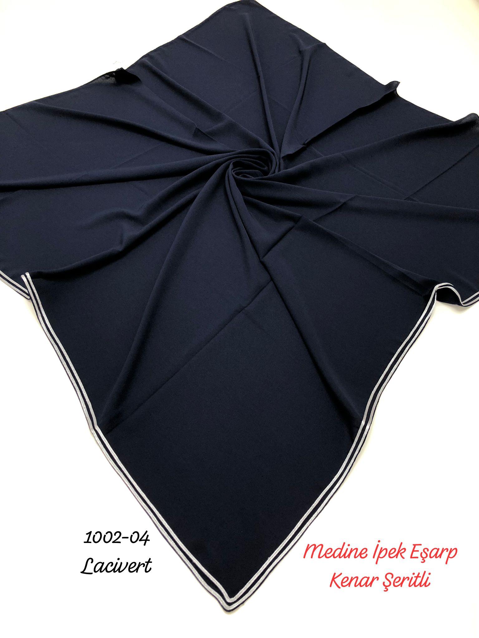 1002 Medine İpek Eşarp Kenar Şeritli