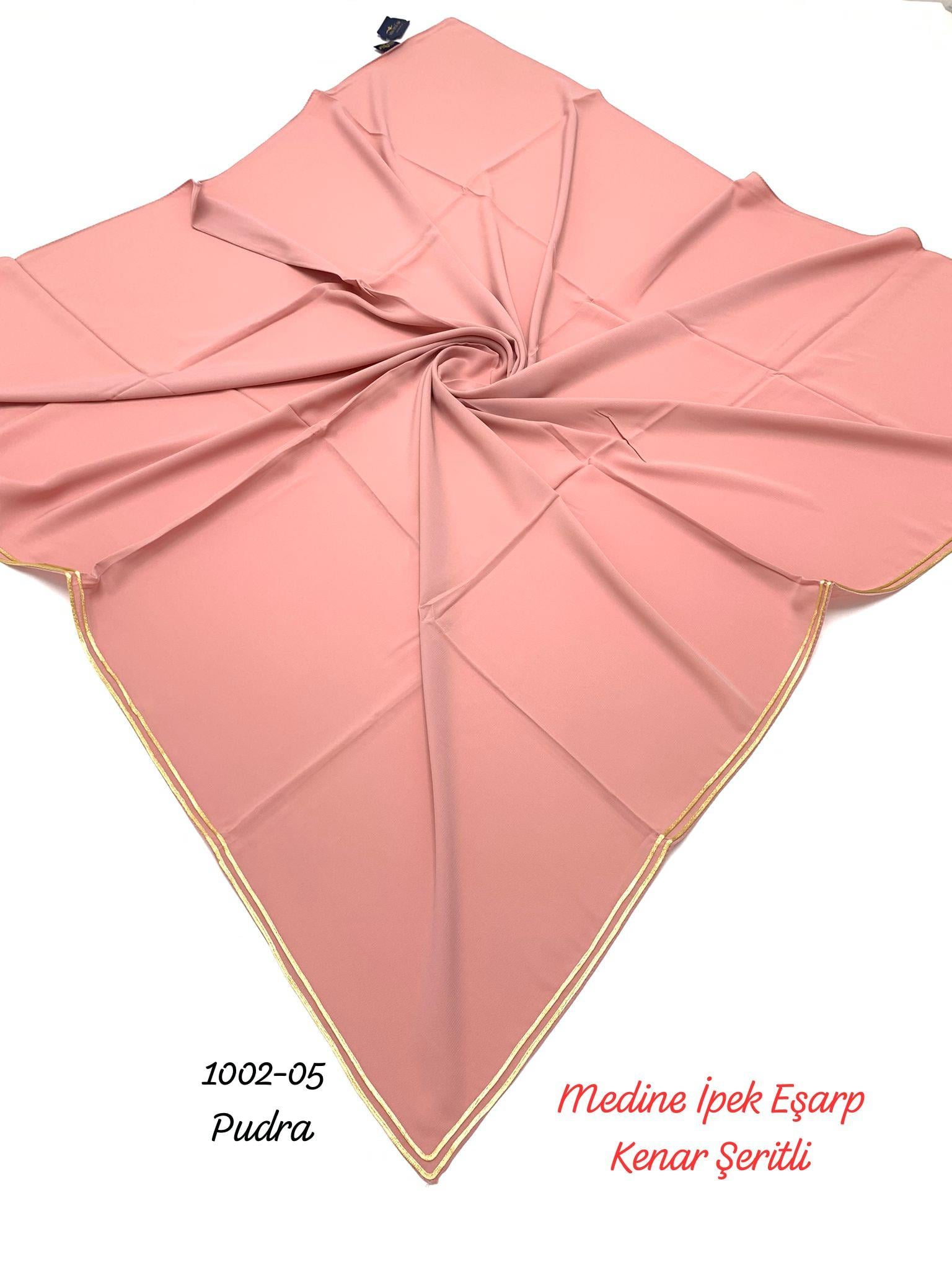 1002 Medine İpek Eşarp Kenar Şeritli