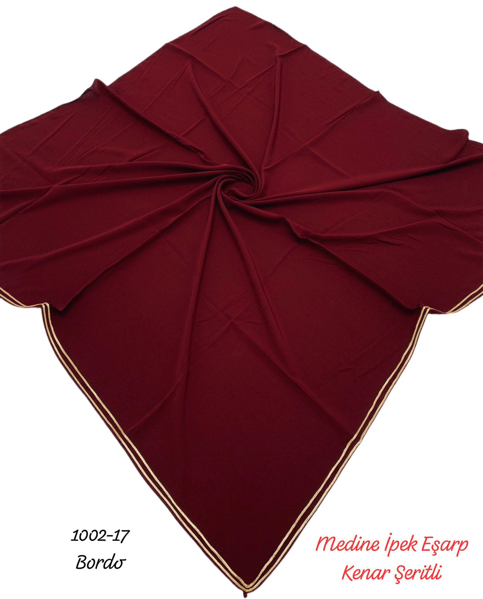 1002 Medine İpek Eşarp Kenar Şeritli
