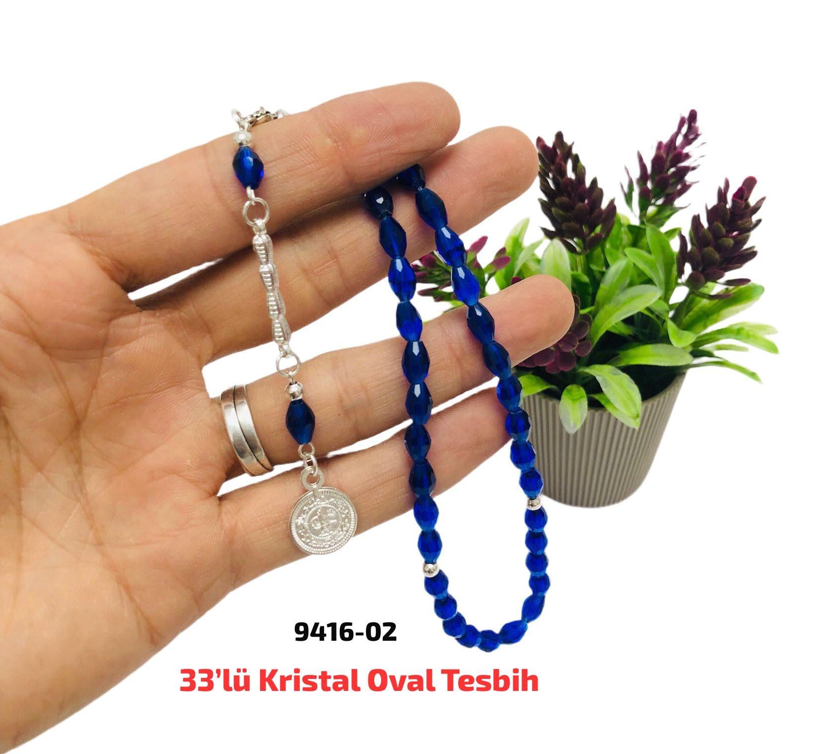 33 lü Kristal Oval Tesbih